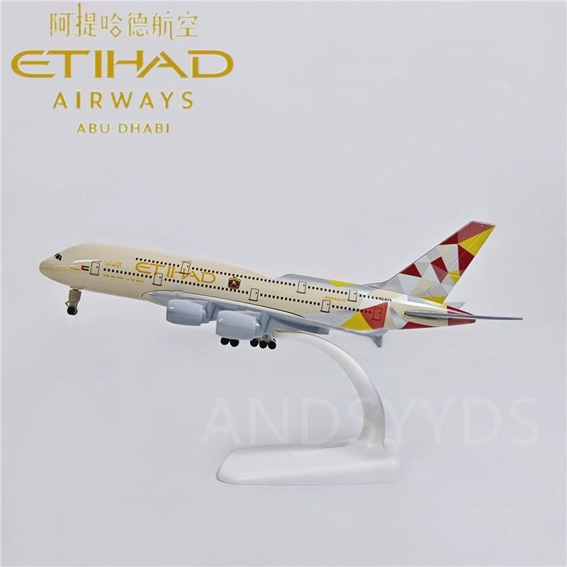 A380 20см Etihad Самолет Литой Металлический Сплав Авиалинии 1/400 Масштаб Самолет Со Стендом Модель Миниатюрный Самолет Коллекционные Подарки
