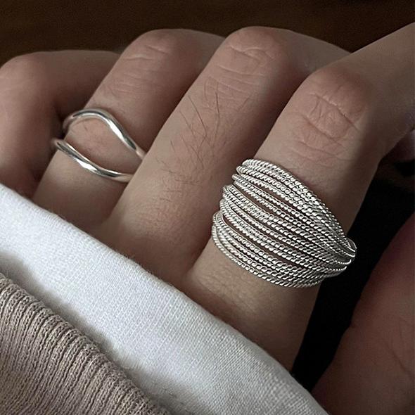 PONYKISS Минималистичные круглые кольца из стерлингового серебра с линейным дизайном для женщин, модные, с открытым контуром, тонкие геометрические аксессуары