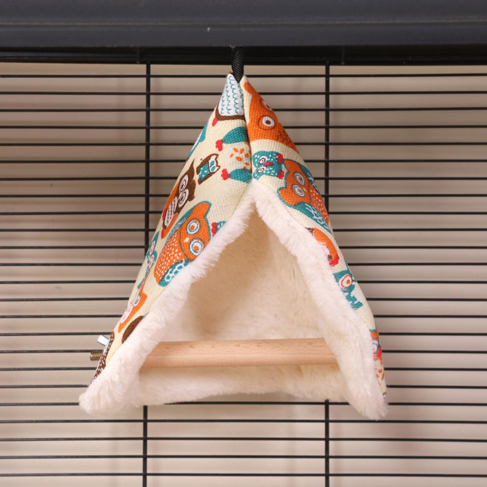 Winter Bird Swing and Nest Parrot Stand Climbing Toy All-Season Cozy Hanging Hut Cockatiel Perch Cage