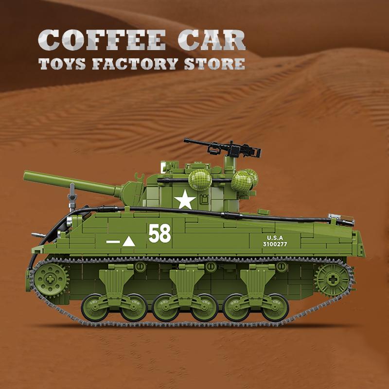 Нетоксичные Строительные Блоки Среднего Танка M4A3 Танки Т34/76 Модель из Кирпичей Классические Военные Игрушки WW2 Подарки на Рождество для Взрослых Детей DIY