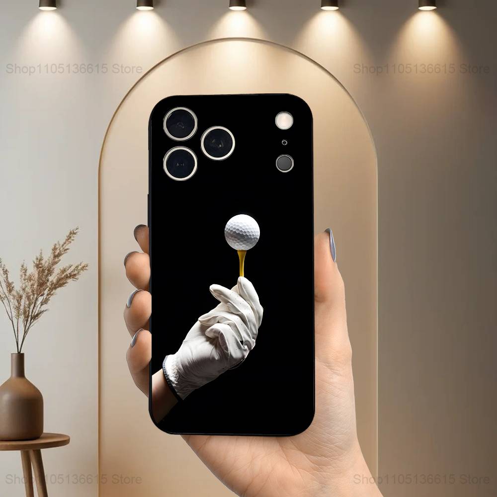 Sports Golf Modern Phone Case For iPhone 17,16,15,14,13,12,11 Plus,Pro Max,XS,X,XR,SE,Mini,8,7,Soft Silicone Black Cover