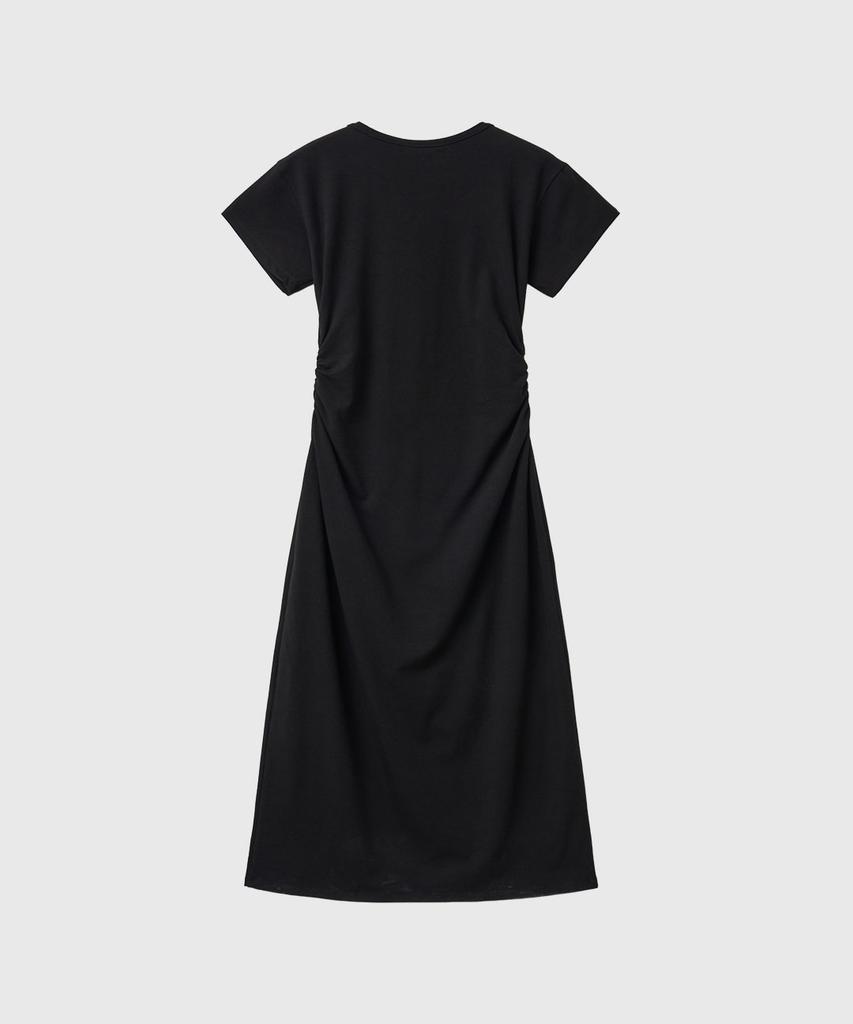 General Idea Fitted Shirred Long Dress [Black] / Gf1Lop506