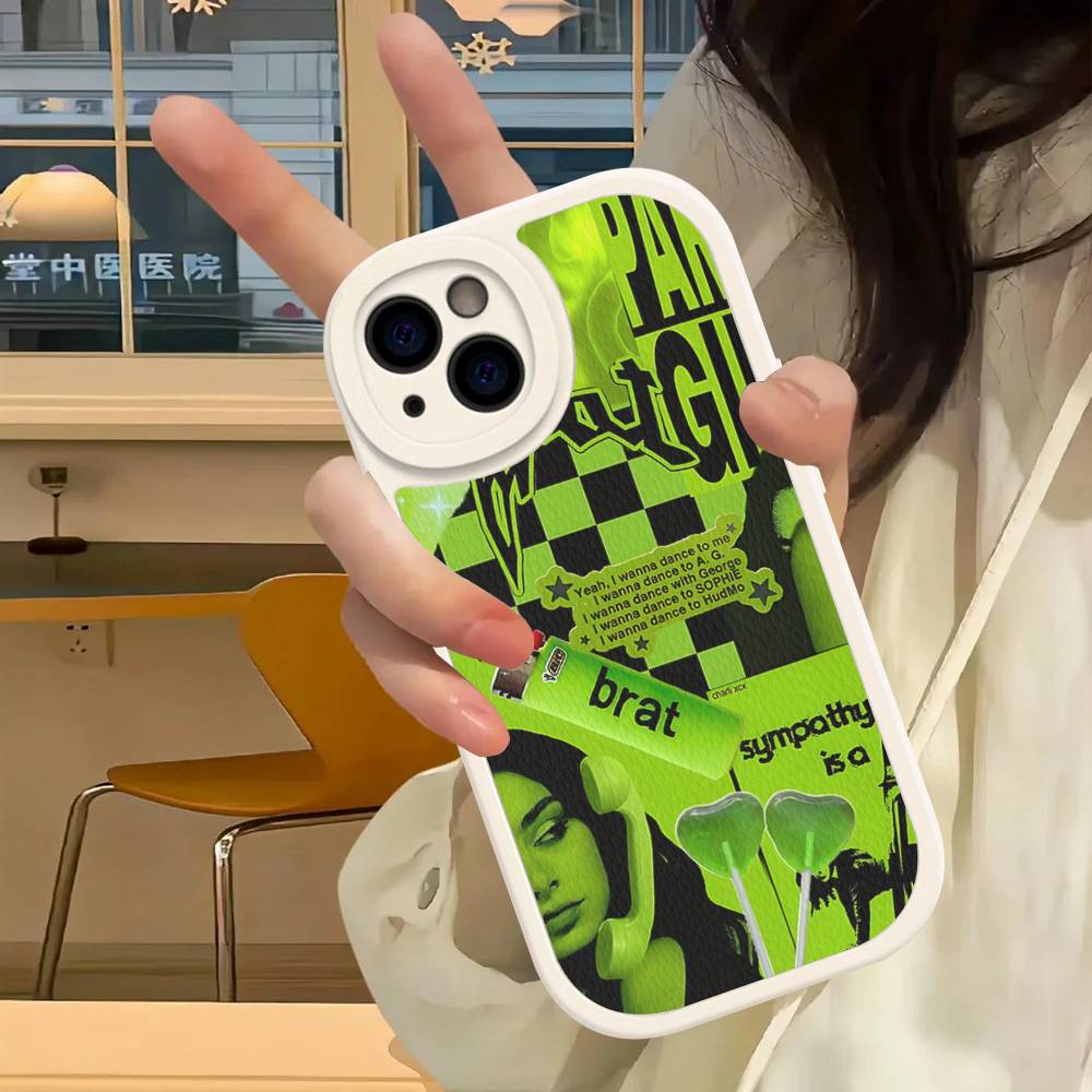 Чехол для телефона из кожи C-Charlis XCX B-BRAT Для IPhone 16 16e 15 14 13 12 11 Pro Max Plus Mini