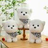 Triangular Scarf Bichon Frise Plush Toy Cute Stuffed Animal Doll Birthday Gift