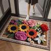 Коврик для пола 3D цветочный узор коврик для ванной комнаты высокоабсорбирующий быстросохнущий нескользящая резиновая основа кухонный душевой коврик для двери прачечной