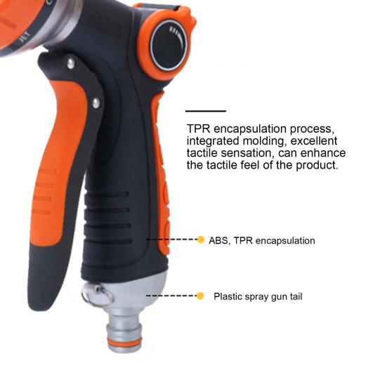 Garden Hose Nozzle High Pressure Hose Nozzle Sprayer with 8 Spray Patterns Water Hose Nozzle Hand Sprayer for Watering Plants And Lawn