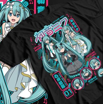 Футболка Hatsune Miku Аниме Девушка Каваи Project Diva Vocaloid Подарочная Футболка Все Размеры