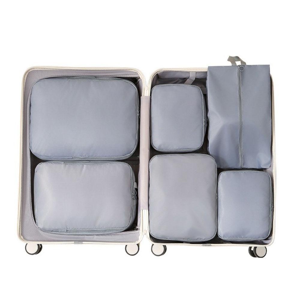 6Pcs/Set Large Capacity Luggage Compression Bag Washable Space-Saving Travel Organizer Bags Folding Portable Packing Cubes Set