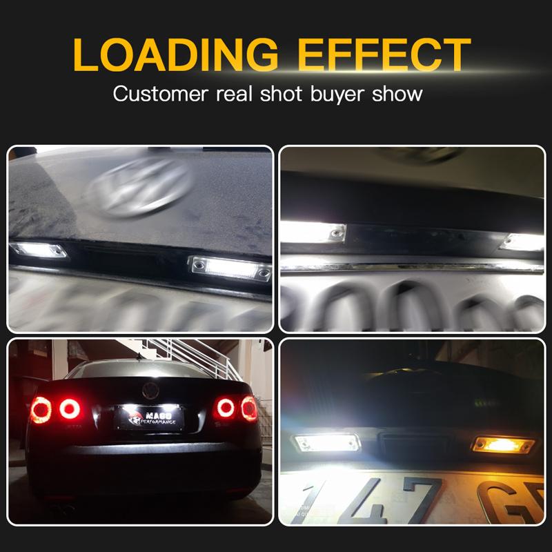 2 шт. светодиодный светильник для номерного знака Canbus для VW Golf MK5 Jetta Touran Passat B5.5 B6 Caddy Transporter Skoda Superb MK1 3U B5
