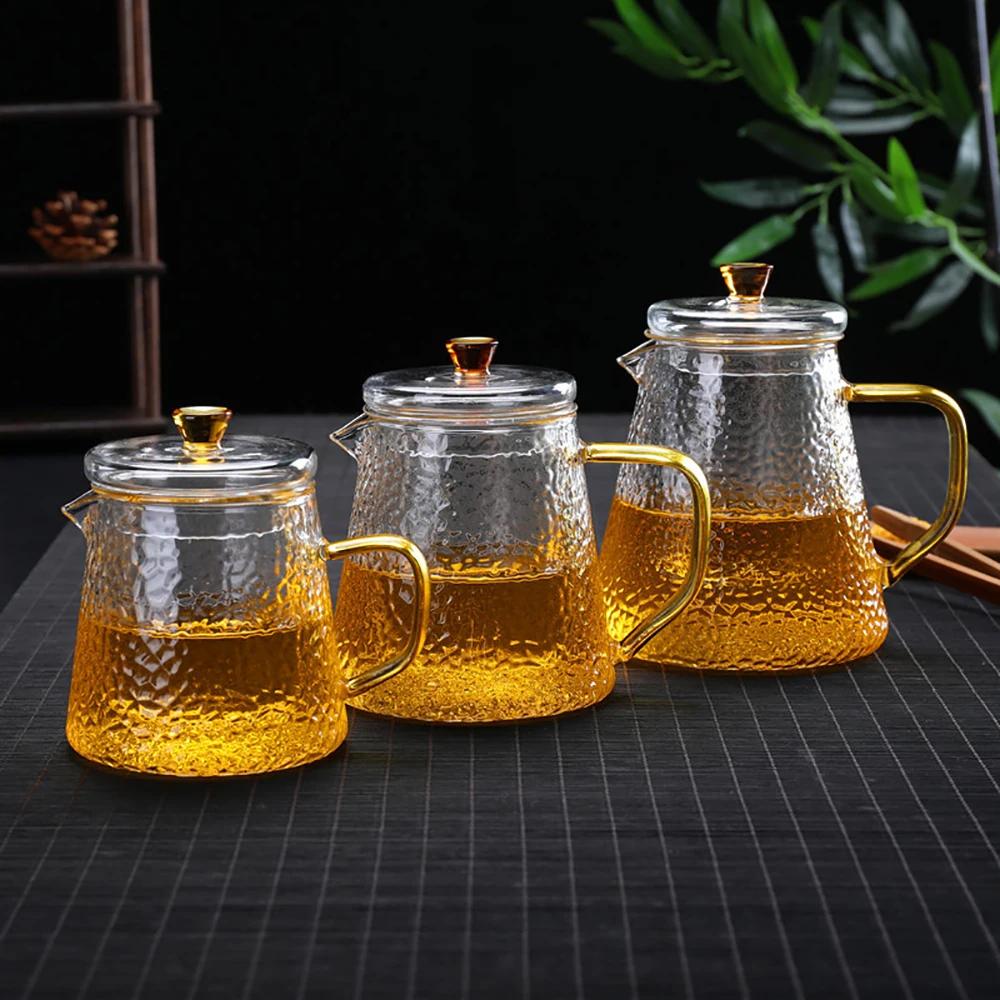 New Heat Resistant Glass Teapot Glass Borosilicate Tea Mug Gas Stove Flower Puer Kettle Chinese Kung Fu Tea Set With Filter