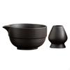 2 Pieces Matcha Set Ceramic and Whisk Holder Tea Bowl with Pouring Spout for Lovers