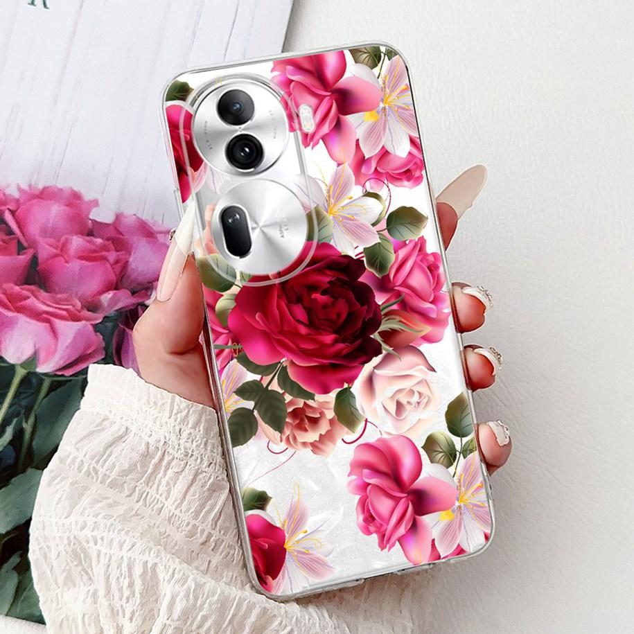 For OPPO Reno 11 Pro 5G Case CPH2607 New Fashion Flower Butterfly Silicone Clear Soft Phone Case on OPPO Reno11 5G CPH2599 Funda