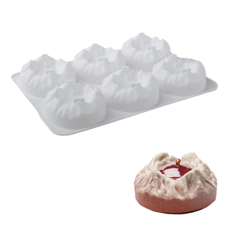 Силиконовая форма для муссового торта на 6 ячеек, форма горы, гибкие формы для выпечки и десерта, антипригарные формы для выпечки хлеба
