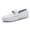 2024 Spring Summer Men's Dress Shoes White Loafers Leather Casual Shoes Slip On Moccasin Shoes Fashion Hollow Out Design Shoes