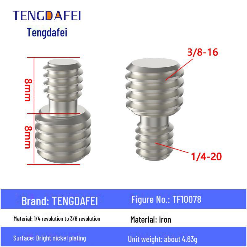 Адаптер для штатива с креплением на стойку для освещения и поворота камеры с резьбой 1/4" на 3/8" на M4/M5/M6/M8