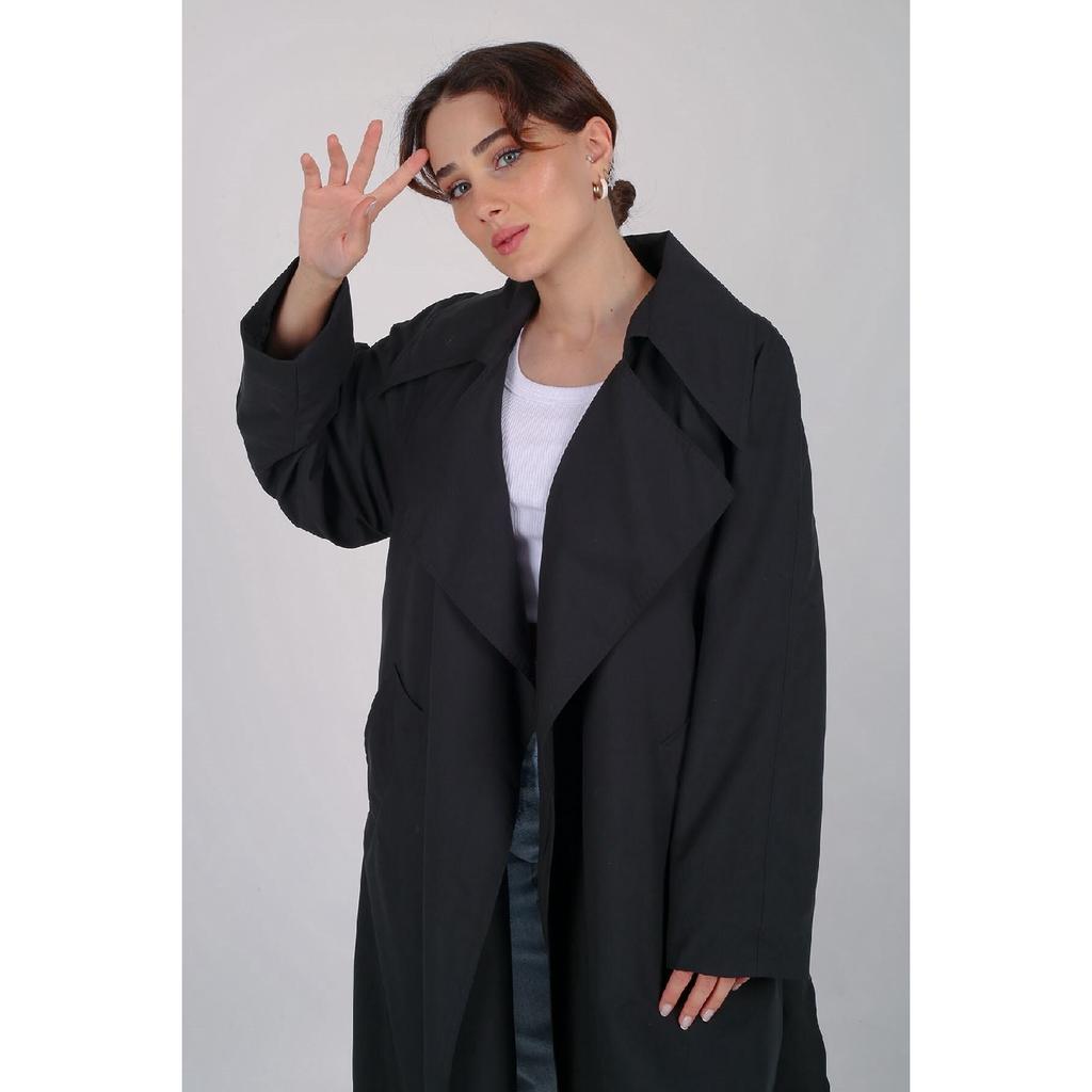 Women's Beige Belted Seasonal Trench Coat