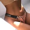 Sexy Panties Rhinestone Fitness Exercise Hip Lift Low Waist Underpant High Fork Bikini Half Package Hip T Pants Women Briefs
