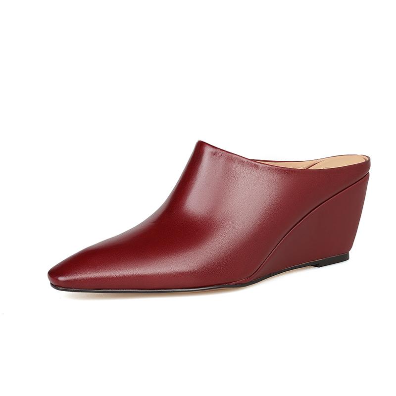 Модная Новая Обувь Клинья Шлепанцы Тапочки Туфли для Женщин 2025 Мода Квадратный Носок Женские Туфли на Высоком Каблуке Лодочки Тапочки Обувь Женские Мюли