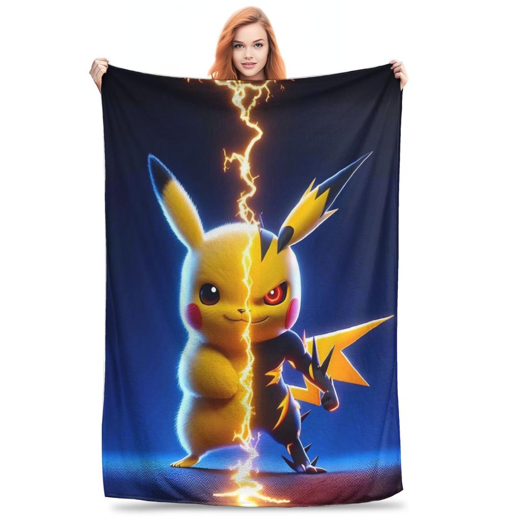 Фланелевые одеяла «Энергия Пикачу» Зимние Супертеплые Покрывала для Постели для Домашнего Декора Новинка Покрывало на Кровать Покрывало на Диван