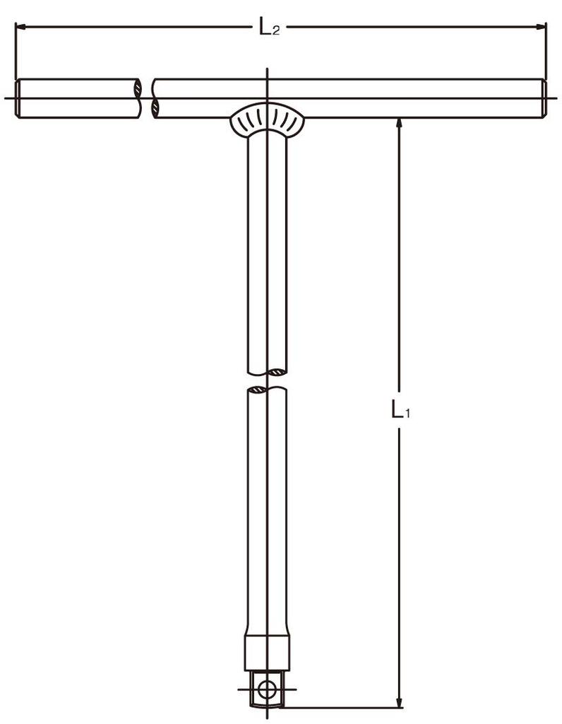 Yamashita Industrial Research Institute Koken 3/8" (9.5mm) SQ. T-Shaped Slide Spin Handle 3715SLK