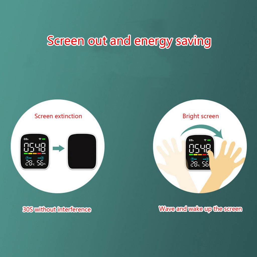 Детекторы углекислого газа CO2, монитор качества воздуха в помещении, портативный монитор CO2 PM2.5 PM-1.0 PM10- HCHO TVOC-метр для дома