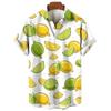 Мужские рубашки с принтом 3D Fruit Pineapple Shirts для женщин, новые летние забавные уличные короткие рубашки, мужская гавайская одежда Y2k