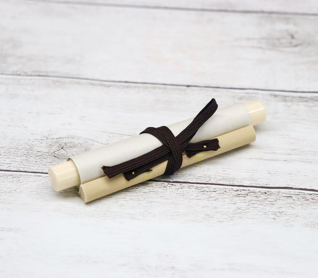 Castle Enterprise Mini Hanging Scroll: Cherry Blossoms and a Nightingale (Length 30.2 X Width 9.3 Cm)