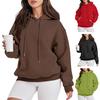 Women Hoodies Drawstring Pullover Fleece Sweatshirts Oversized Long Sleeve Hooded Top with Front Pocket