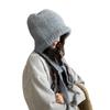 LumiSyne Зимняя Вязаная Однотонная Шерстяная Шапка с Регулируемыми Ушками, Вязаная Винтажная Повседневная Женская Шапка для Холодной Погоды, Шнурок, Шапка Двойного Назначения, Сумка, Балаклава,