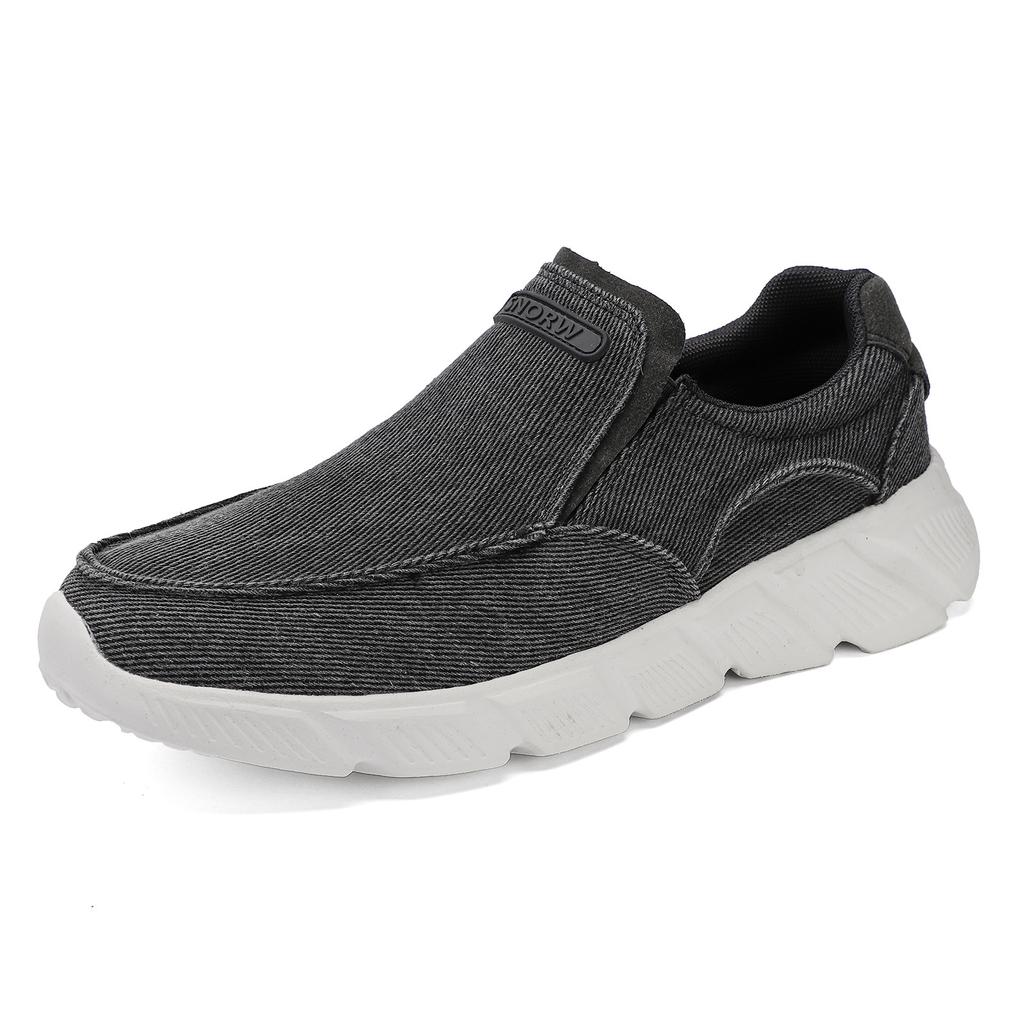 Мужская обувь 2024 года, новая мужская повседневная обувь, дышащая классическая парусиновая обувь без застежек для мужчин, дышащие кроссовки для ходьбы, мужские мокасины