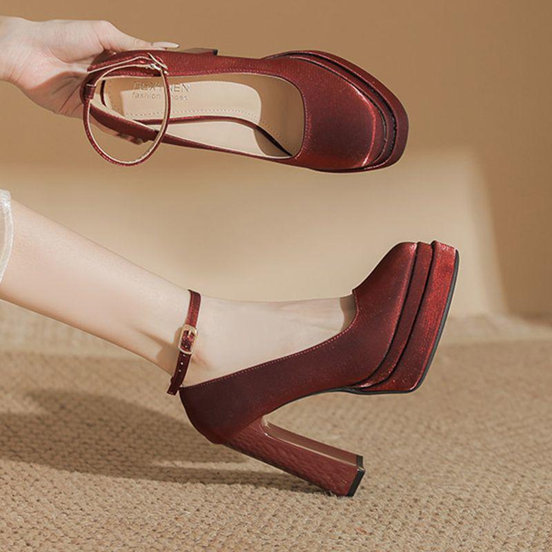 Белые атласные туфли на платформе для невесты, в стиле Мэри Джейн с круглым носком и массивным каблуком для женщин, удобные свадебные туфли.