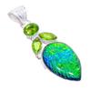 Australian Triplet Fire Opal 925 Sterling Silver Jewelry Pendant 2.5" AH-3250