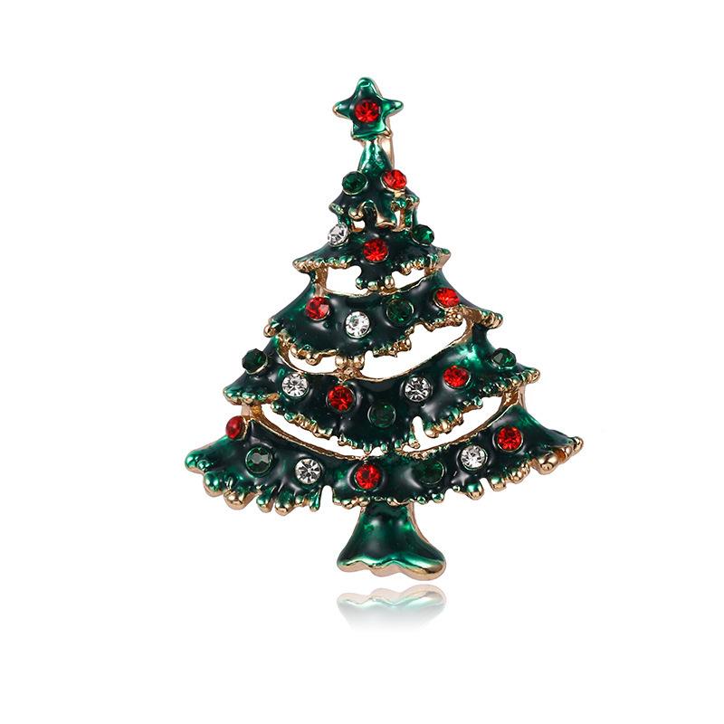 Weiman New European American Style Christmas Cartoon Brooches Includes Christmas Tree Cute Santa Claus Pins Rhinestones All