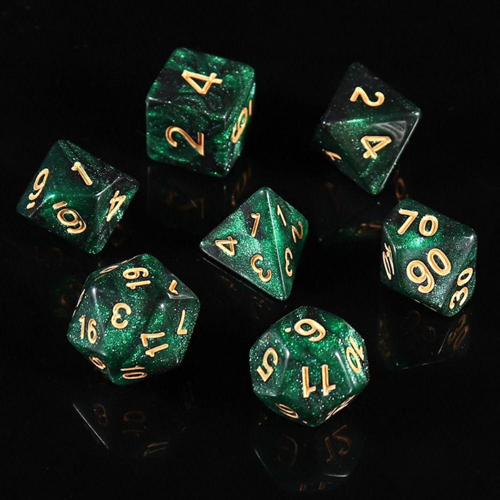 7PCS/Set Digital Acrylic Dice Polyhedral Mixed Color Dice Pearlescent Dice  for RPG DnD