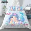 Комплект постельного белья, пододеяльник для детской кроватки, детский, синий, с рисунком русалки, Edredones Niños Girls, принцесса, полиэстер, пододеяльник
