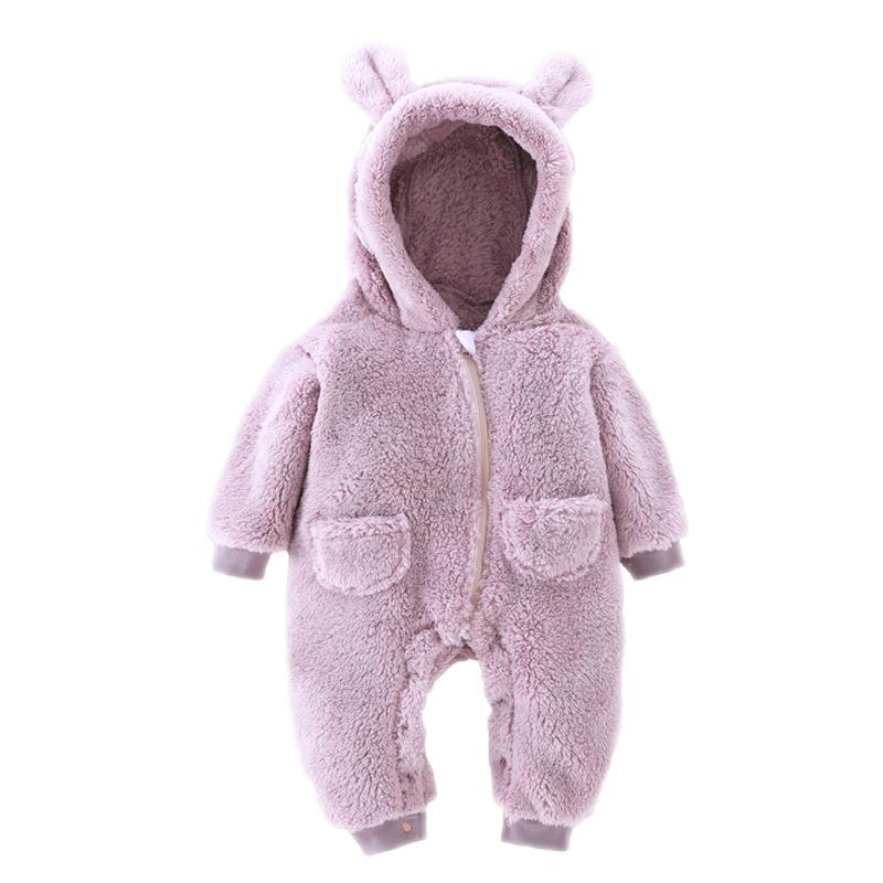 Комбинезоны для новорожденных от 0 до 2 лет, весенне-осенний теплый флисовый костюм для маленьких мальчиков, одежда для маленьких девочек, комбинезон с животными, верхняя одежда для малышей, комбинезоны