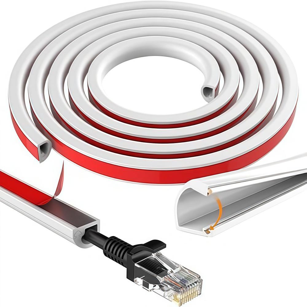 1PC 1/2/3/5/10M Self-Adhesive Wire Hiders for TV on Wall Wire Concealer for Cords Hide Cables Cable Covers White Raceway Cable