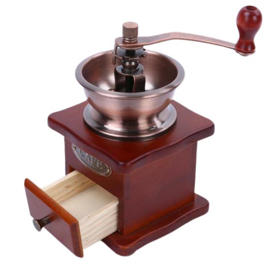 Удобный, прочный, экономичный, прочный классический ручной станок для измельчения деревянных зерен с ручным управлением для кухни, ручная кофемолка