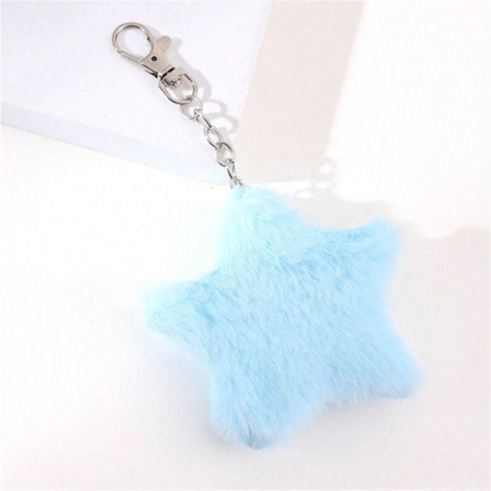 Pompom Pentagram Hairball Furry Star Doll Star Key Chain Lovely Star Plush Pendant Handbag