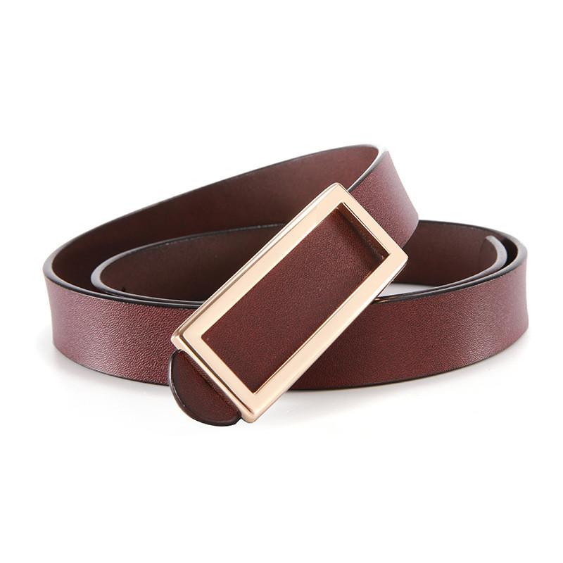 Classic Leather Belt For Women With Smooth Buckle And Casual Style For Office And Daily Wear