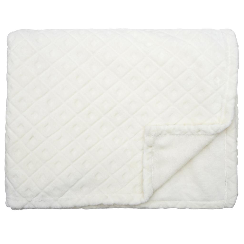 Les Trésors De Lily [A3514] - Бархатное одеяло цвета слоновой кости «Скарлетт». (рельефный) - 140x200 см