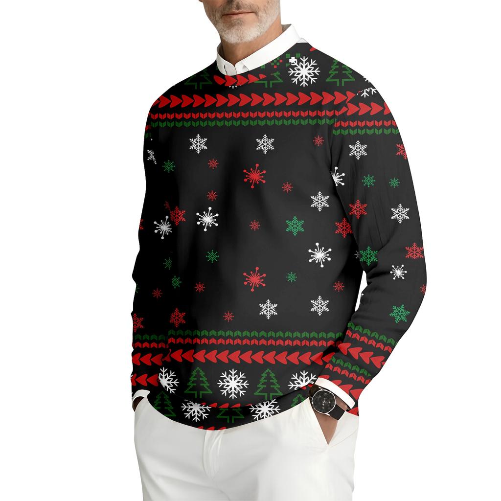 Мужская толстовка с круглым вырезом и длинными рукавами из рубчатого трикотажа