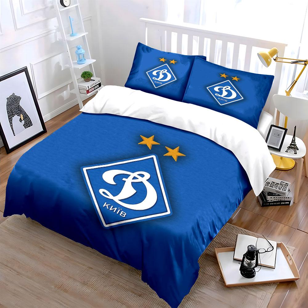 Blue Bedding Set with Dynamo Kyiv Logo Bedding Duvet Cover Set Duvet Cover Pillowcases (1 * Duvet Cover 2 * Pillowcases, without duvet insert)