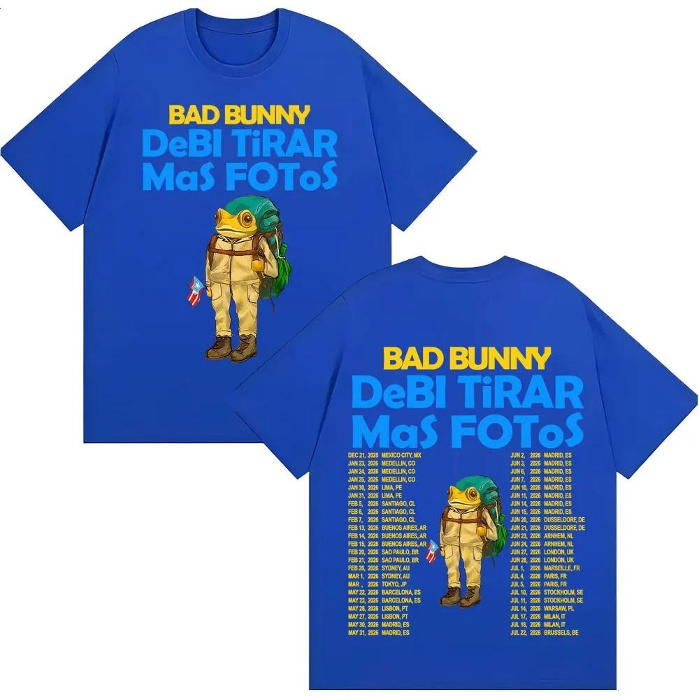 Рэпер Bad Bunny Деби Тирар Мас Фотос DTMF Альбом Футболки Мужские Женские Винтажные Мультяшные Модные Футболка с Коротким Рукавом