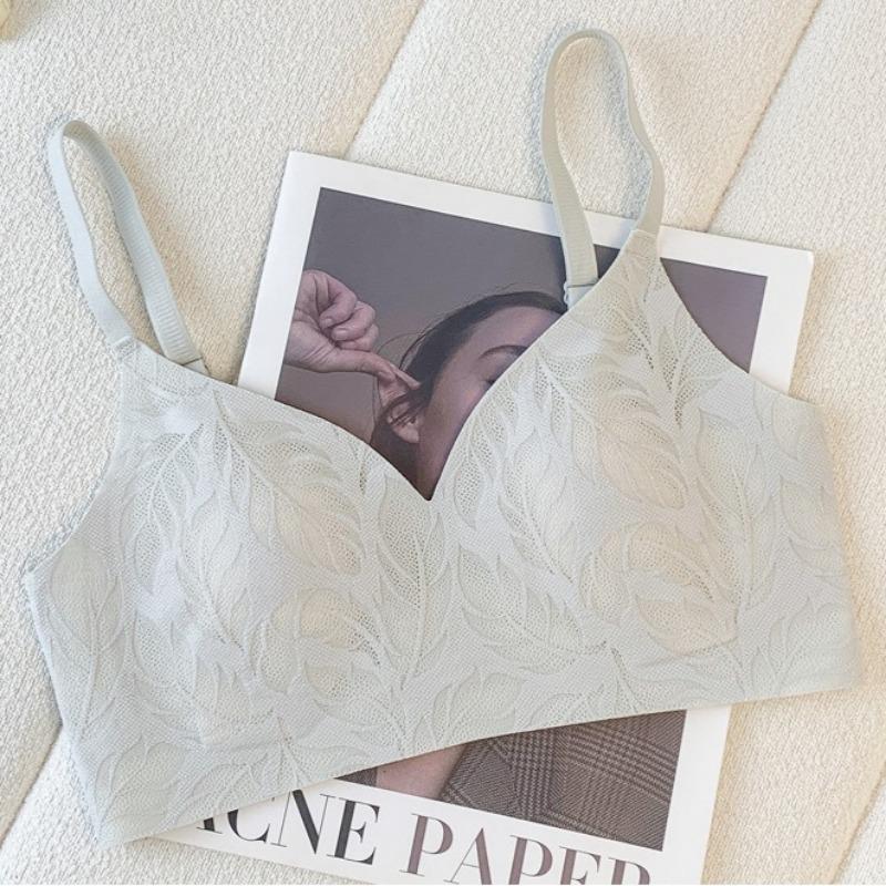 Ультратонкие ушки кролика для большой груди, маленькой груди, дышащее, слегка собирающее нижнее белье, мягкая поддержка, боковая поддержка груди и бюстгальтеры против провисания