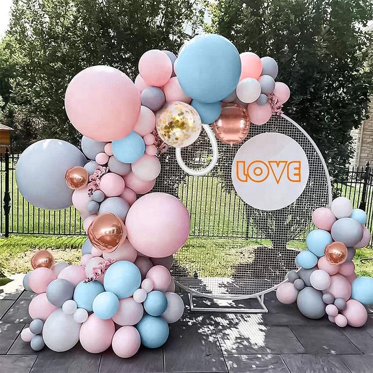 Wedding Birthday Baby Shower Gender Reveal Decorations Dusty Blue White Balloon Arch Garland Kit
