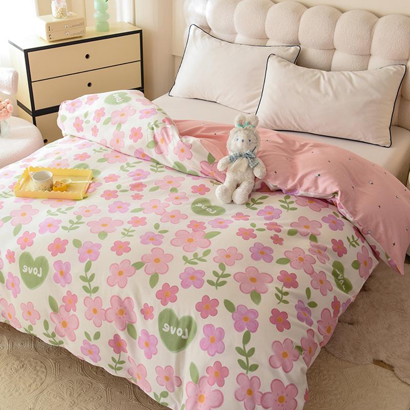 Желтый тюльпан пододеяльник 1 шт. фиолетовые цветы узор 100% хлопок молния пододеяльник приятный для кожи удобный двуспальный размер постельное белье