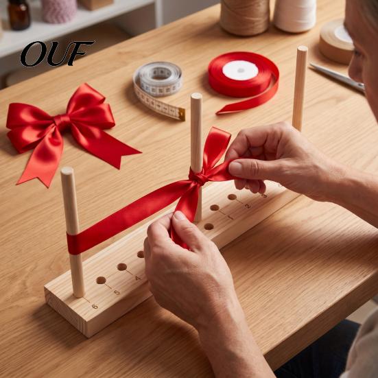 Gift Packaging Supplies Bow Maker for Ribbon, Wooden Wreath Tool, Multipurpose Bowknot Decorative Ribbon Tool Packing Party Decorations Hair