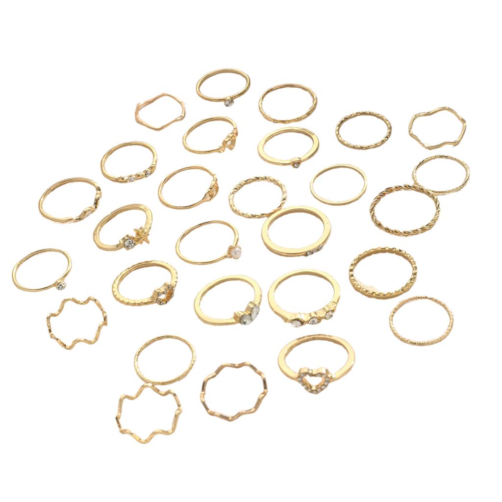 Элегантные стильные развевающиеся кольца из 28 предметов с акцентом в виде сердца, портативный аксессуар для повседневной носки и особых случаев