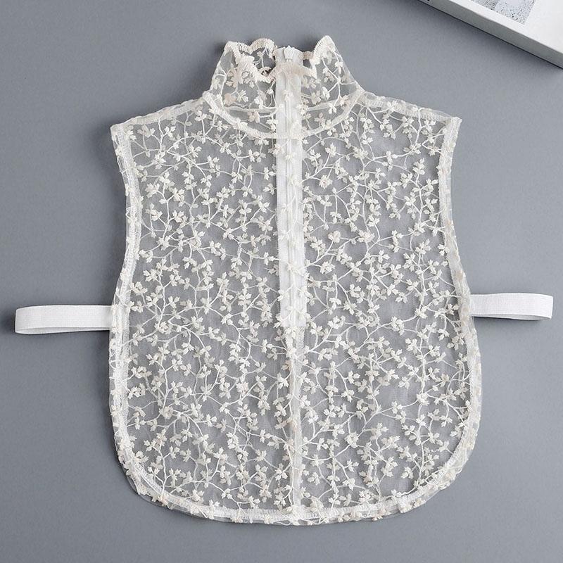 Perfect Match Vintage Lace Floral Shirt Blouse Detachable Collar Female Removable Sweater Half Shirt Clothing Accessories Solid Neck Collar